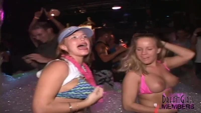 DreamGirls Members - Sexy Coeds Show Tits at a Spring Break Foam Party