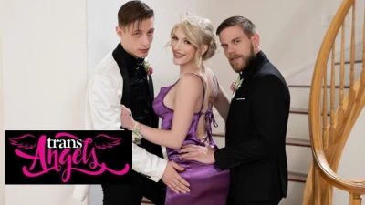 TRANS ANGELS - Seductress Izzy Wilde Finds a Lucky Guy to get Fucked with at the Prom Night